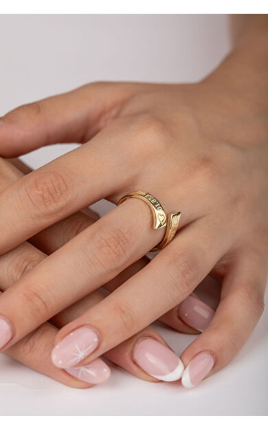 Kolyecik 14 Ayar Altın Kalp Figürlü Yüzük