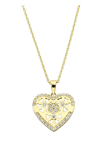 Kolyecik 14 Ayar Altın Buz Kalp Kolye