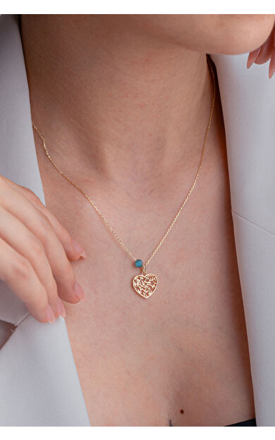Kolyecik 14 Ayar Altın Kalp Kolye