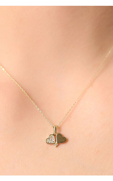 Kolyecik 14 Ayar Altın Kalp Kolye