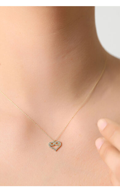 Kolyecik 14 Ayar Altın Kalp Kolye