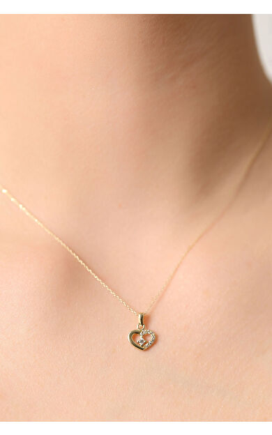 Kolyecik 14 Ayar Altın Kalp Kolye
