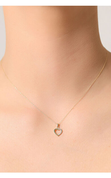Kolyecik 14 Ayar Altın Kalp Kolye