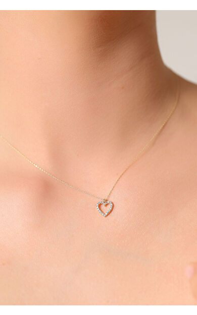 Kolyecik 14 Ayar Altın Kalp Kolye