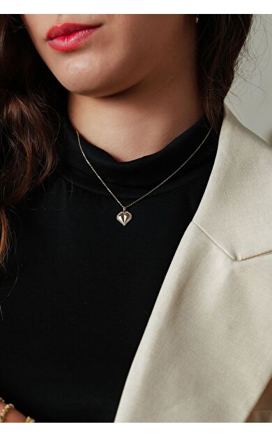 Kolyecik 14 Ayar Altın Kalp Kolye