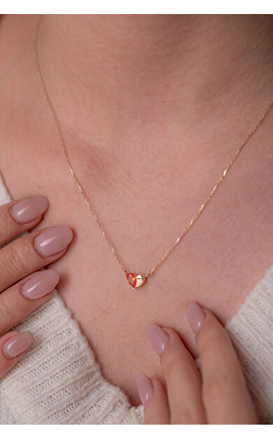 Kolyecik 14 Ayar Altın Kalp Kolye