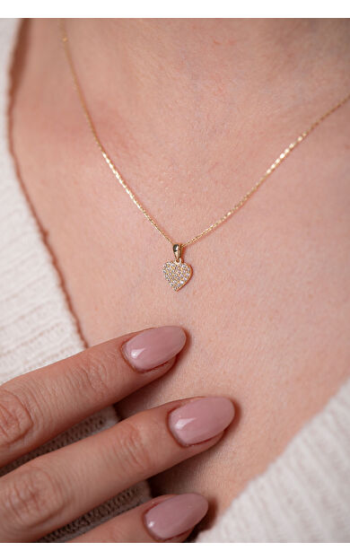 Kolyecik 14 Ayar Altın Kalp Kolye