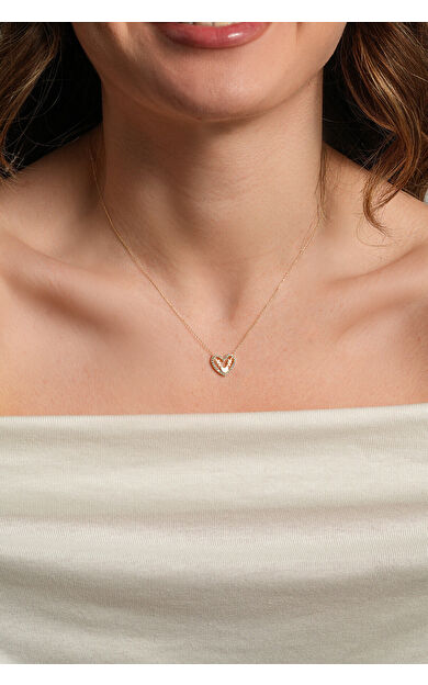 Kolyecik 14 Ayar Altın Kalp Kolye