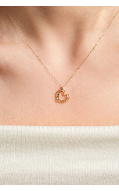 Kolyecik 14 Ayar Altın Kalp Kolye