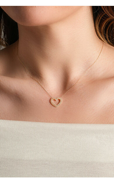 Kolyecik 14 Ayar Altın Kalp Kolye