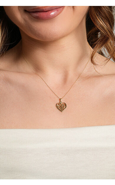 Kolyecik 14 Ayar Altın Kalp Kolye