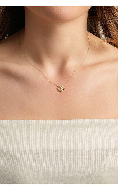 Kolyecik 14 Ayar Altın Kalp Kolye