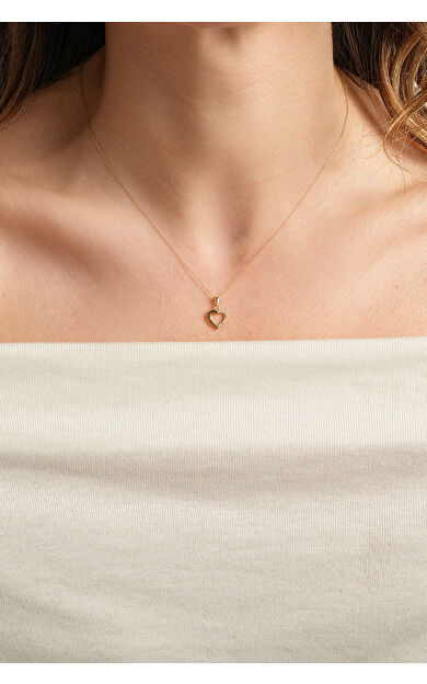 Kolyecik 14 Ayar Altın Kalp Kolye
