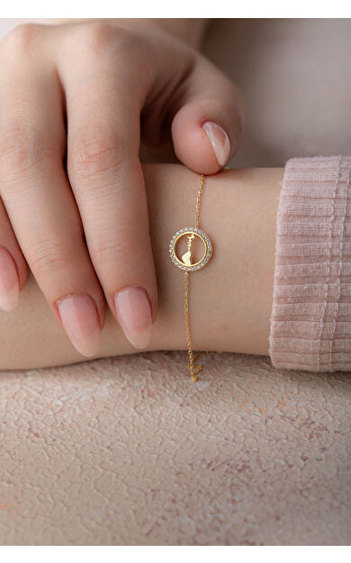 Kolyecik 14 Ayar Altın Kalp Ritmi Bileklik