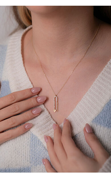 Kolyecik 14 Ayar Altın Kalp Sallantılı Kolye