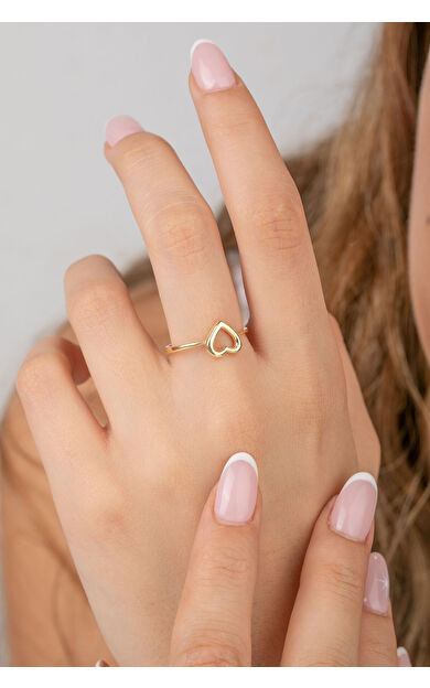 Kolyecik 14 Ayar Altın Kalp Yüzük