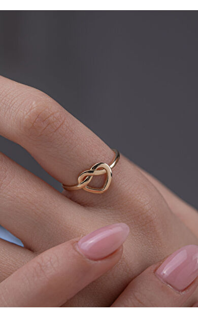 Kolyecik 14 Ayar Altın Kalp Yüzük