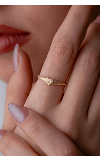 Kolyecik 14 Ayar Altın Kalp Yüzük