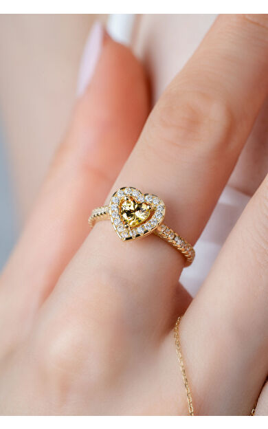 Kolyecik 14 Ayar Altın Kalp Yüzük