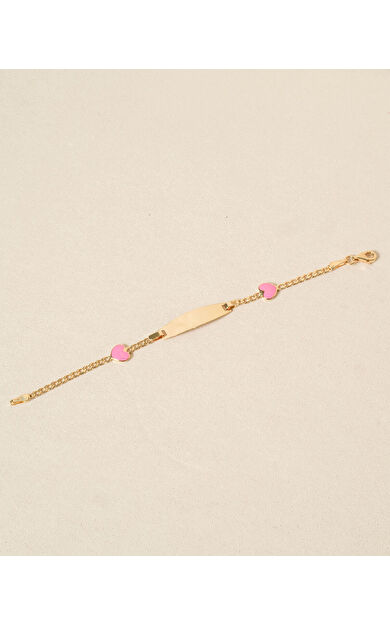 Kolyecik 14 Ayar Altın Kalpli Künye