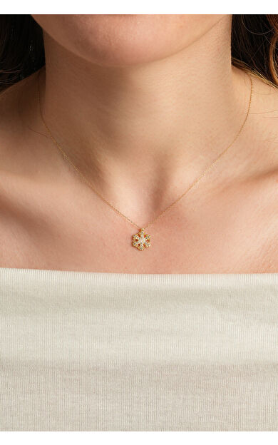 Kolyecik 14 Ayar Altın Kar Tanesi Kolye