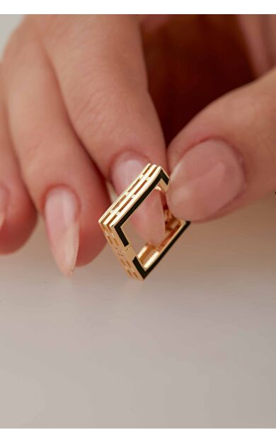 Kolyecik 14 Ayar Altın Kare Küpe