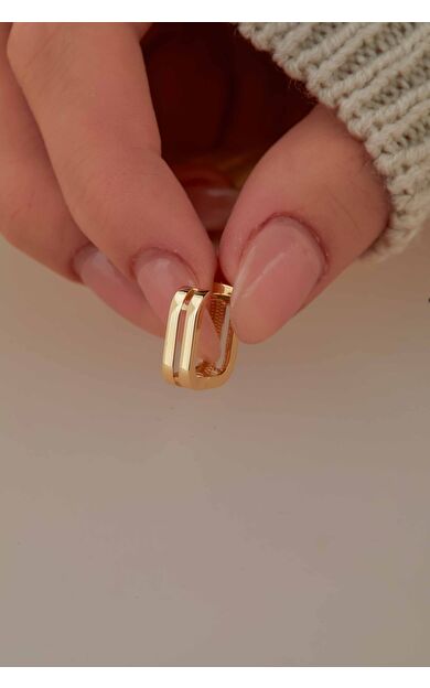 Kolyecik 14 Ayar Altın Kare Küpe