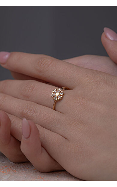 Kolyecik 14 Ayar Altın Kartanesi Yüzük