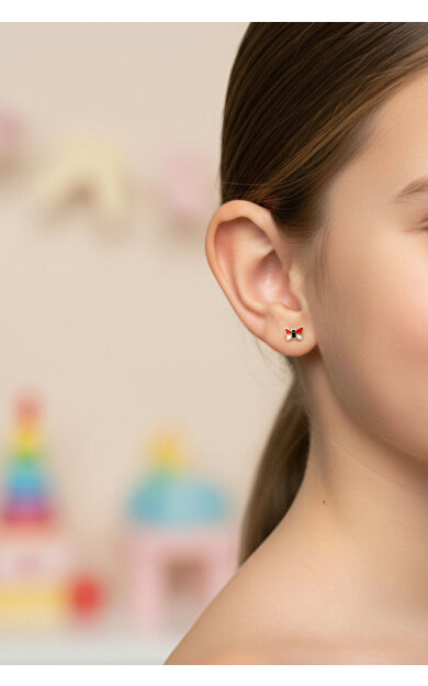 Kolyecik 14 Ayar Altın Kelebek Çocuk Küpe