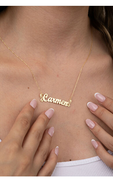 Kolyecik 14 Ayar Altın Kelebek İsimli Kolye