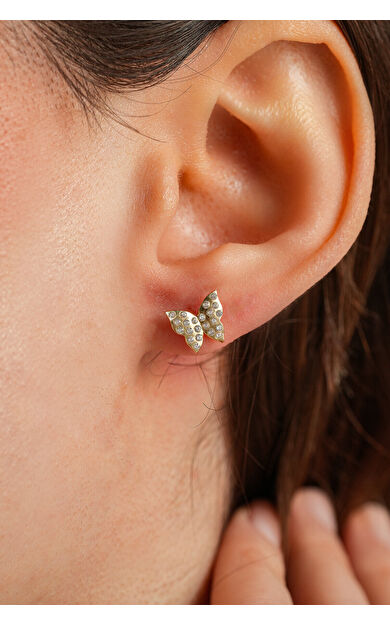 Kolyecik 14 Ayar Altın Kelebek Küpe