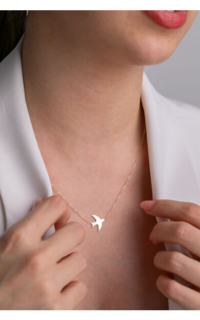 Kolyecik 14 Ayar Altın Kırlangıç Kolye