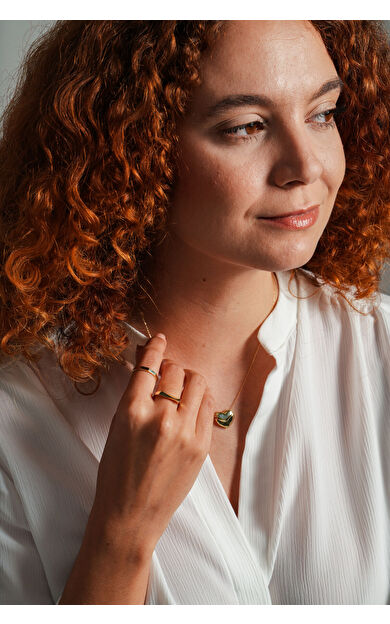 Kolyecik 14 Ayar Altın Kişiselleştirebilir Kalp Kolye