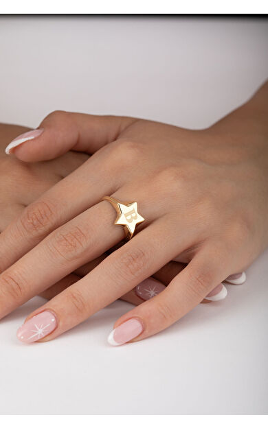 Kolyecik 14 Ayar Altın Kişiselleştirebilir Yıldız Yüzük