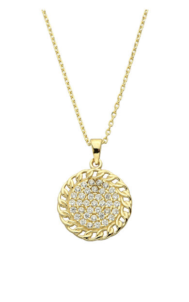 Kolyecik 14 Ayar Altın Taşlı Halat Kolye