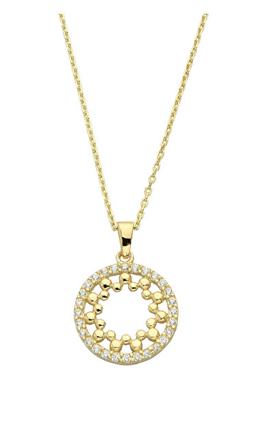 Kolyecik 14 Ayar Altın Güneş Döngüsü Kolye