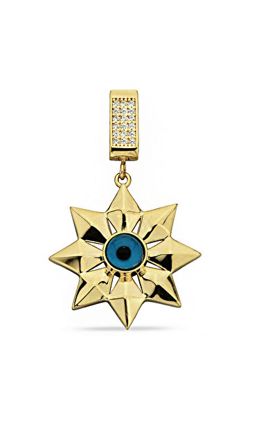 Kolyecik 14 Ayar Altın Gözlü Yıldız Kolye Ucu