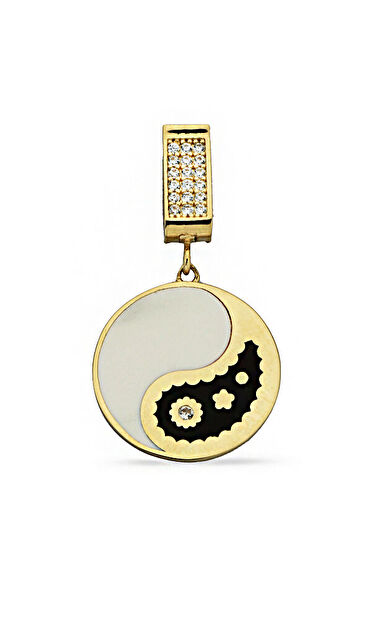 Kolyecik 14 Ayar Altın Yin Yang Kolye Ucu