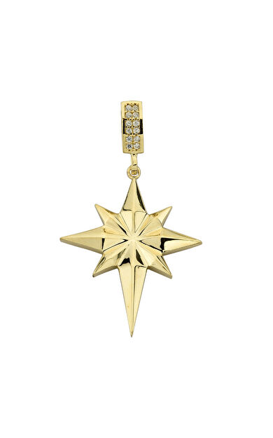 Kolyecik 14 Ayar Altın Kutup Yıldızı Kolye Ucu