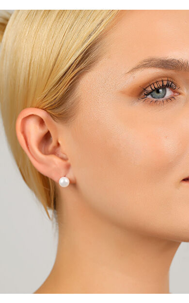 Kolyecik 14 Ayar Altın Kolyecik Beyaz Doğal İnci Küpe