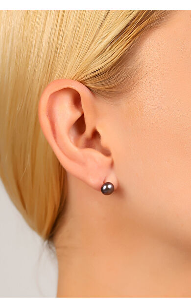 Kolyecik 14 Ayar Altın Kolyecik Siyah Doğal İnci Küpe