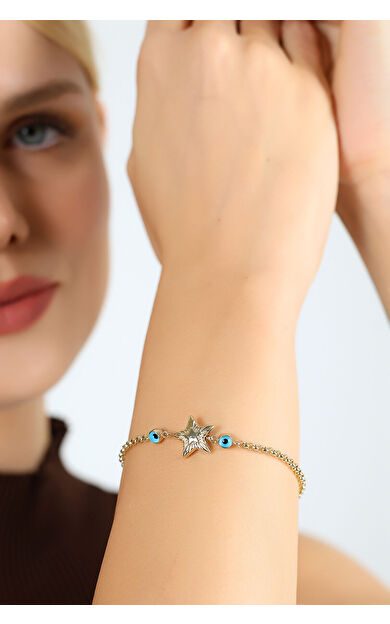 Kolyecik 14 Ayar Altın Kozmik Göz Bileklik