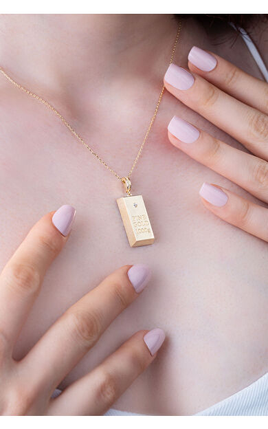 Kolyecik 14 Ayar Altın Külçe Kolye