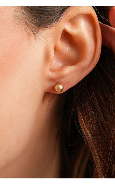 Kolyecik 14 Ayar Altın Kumlu Top Küpe