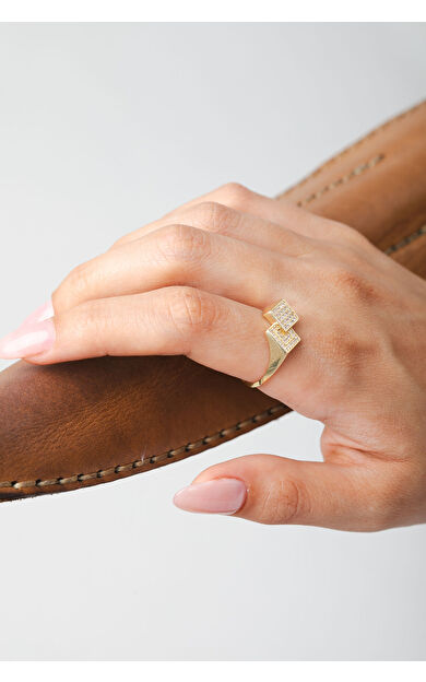 Kolyecik 14 Ayar Altın Küp Yüzük