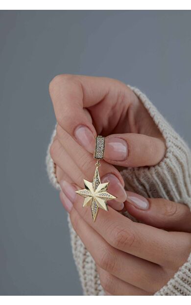 Kolyecik 14 Ayar Altın Kuzey Yıldızı Kolye Ucu