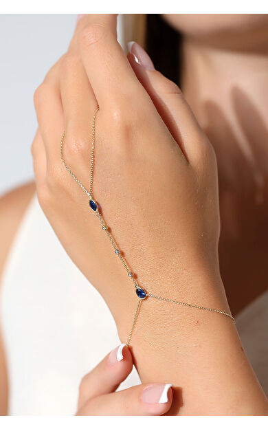 Kolyecik 14 Ayar Altın Lacivert Taş Şahmeran