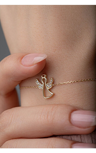 Kolyecik 14 Ayar Altın Melek Bileklik