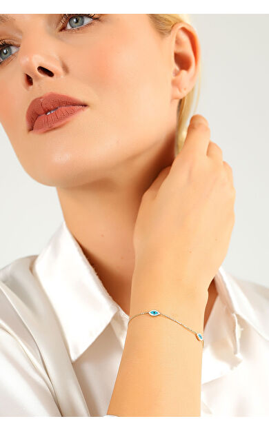 Kolyecik 14 Ayar Altın Mineli Göz Bileklik