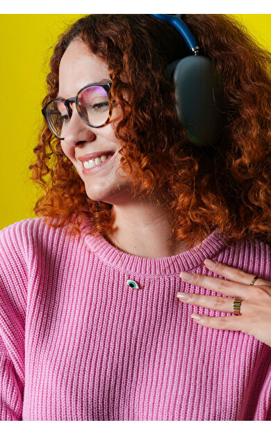 Kolyecik 14 Ayar Altın Mineli Göz Kolye